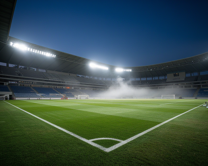 Atmospheric Football Stadium at Night